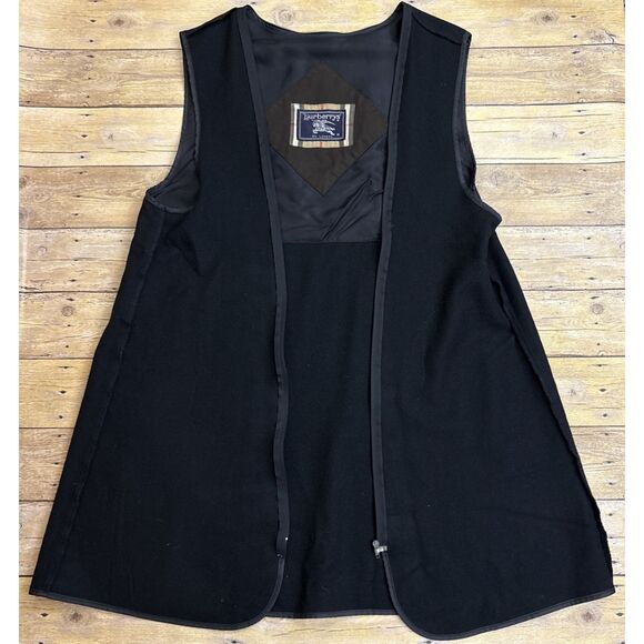 Burberry Womens Trench Coat Vintage Wool Dark Brown Size 14 X-Long - Picture 7 of 16